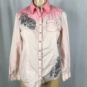Style & Co Size 6Petite Western Style Top With Snap Pearl Buttons. New With Tags